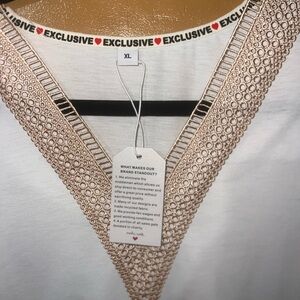 Exclusive Women's White and Tan Blouse